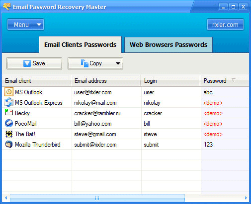 Email Password Recovery Master Screenshot